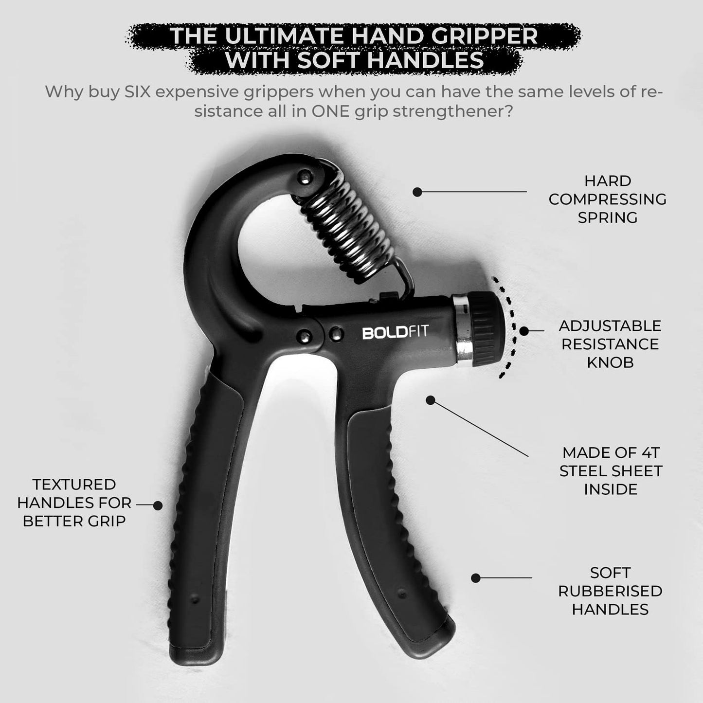 Boldfit™ PowerGrip Adjustable Hand Gripper